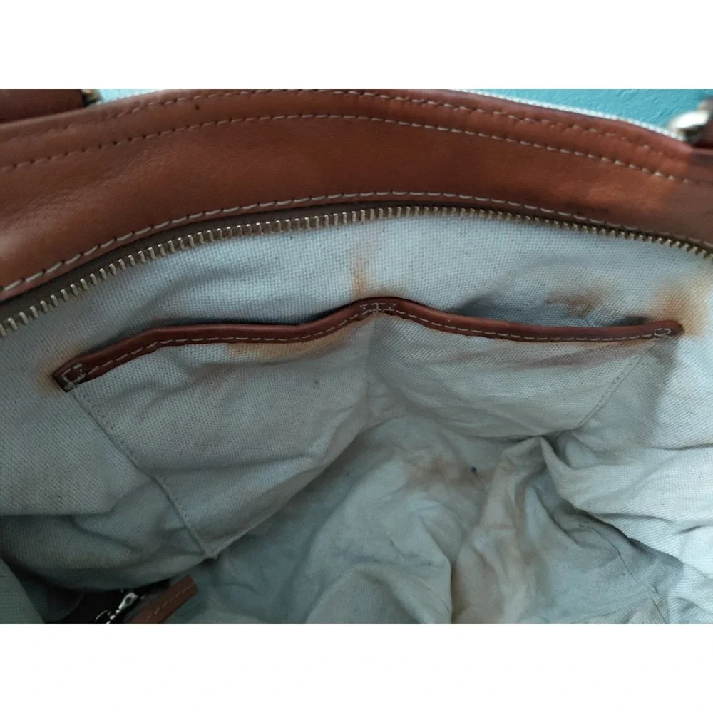 Michael Kors Classic Leather And Canvas Handbag Read Description